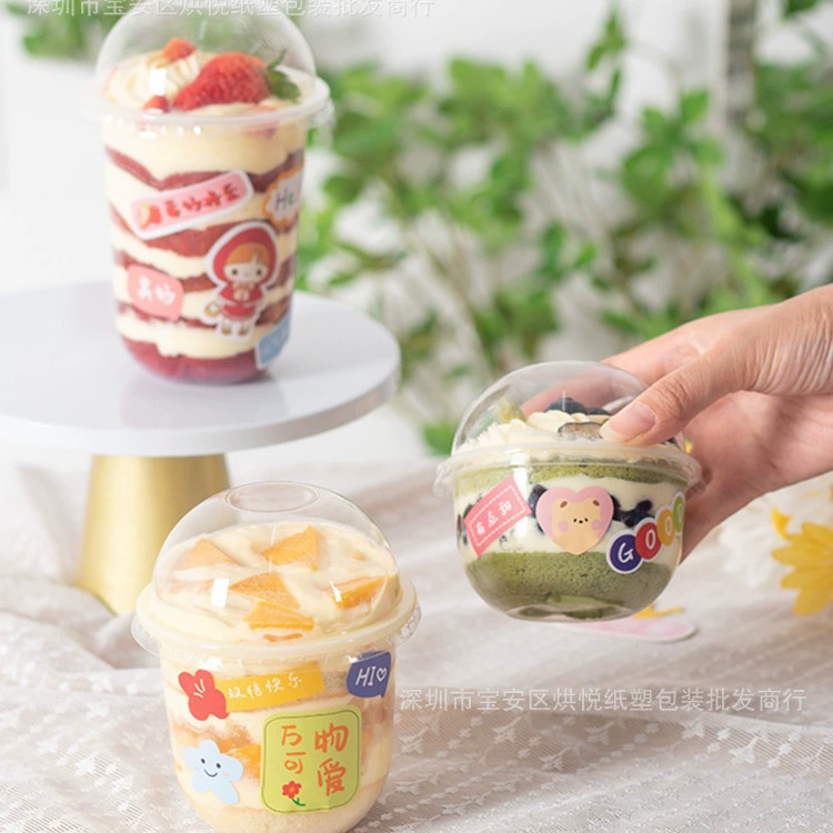 Чистая красная чашка Бобо 360 мл чашка для торта и десерта U-образная фруктовая Йогуртовая чашка для детского чая с молоком чашка Бобо одноразовая