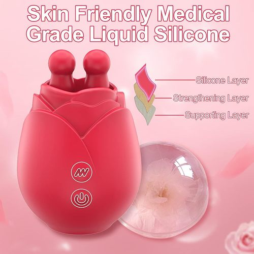 New foreign trade product Romeo Rose Double Tongue Licking Vibrator Female Clitoral Nipple Orgasm Sex Toys Wholesale