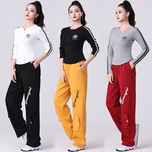 秋季跳舞广场舞休闲运动卫裤新款舞蹈长袖服装加绒上衣加厚工装裤