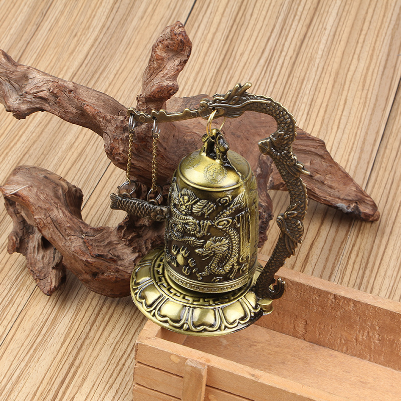 [Cross-border Hot Sale] Bronze Dragon Fish Bell Hit Feng Shui Ornaments Decorations Crafts Antique Craft Art