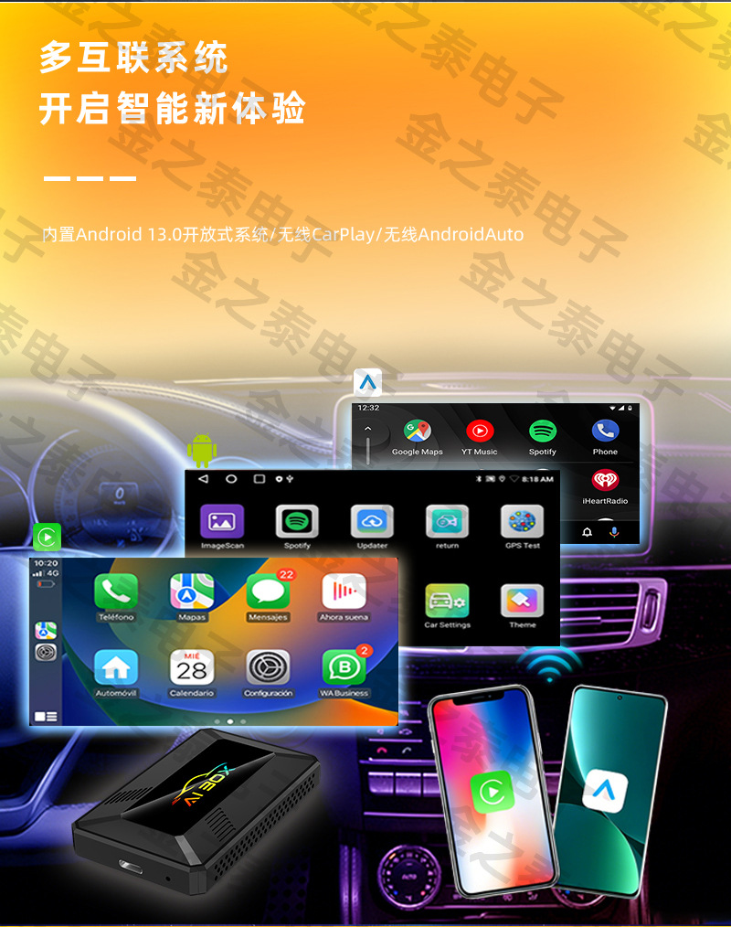 Cross-Border Aibox Mirror Screen Projection Carplay to Android System Box with HDMI Wireless Carplay Box