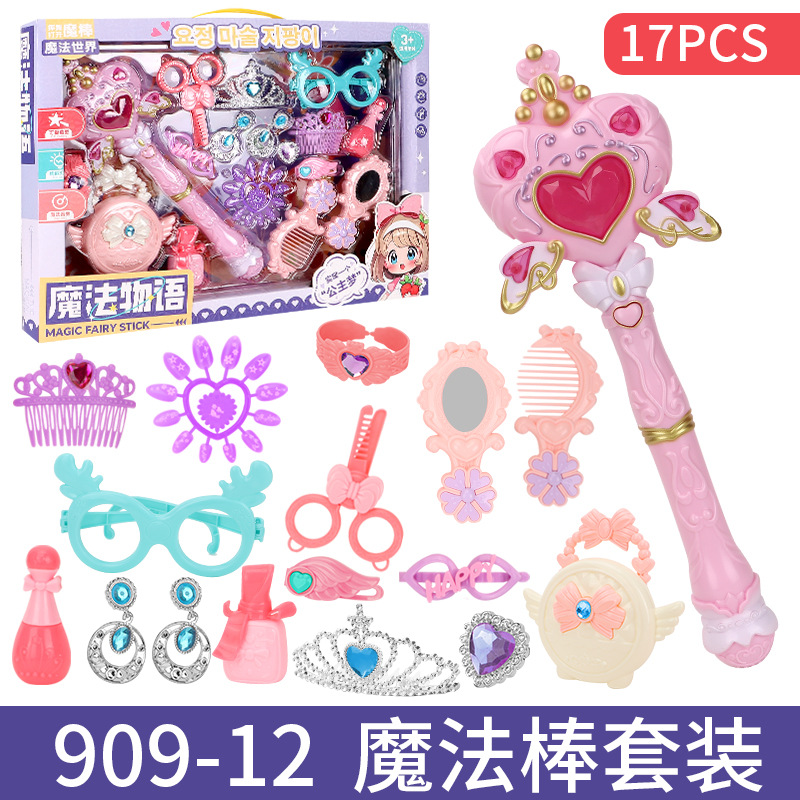 25 nuevos productos palo luminoso mágico para niños princesa niña corona flash hada rosa accesorios para el cabello caja de regalo portátil regalo