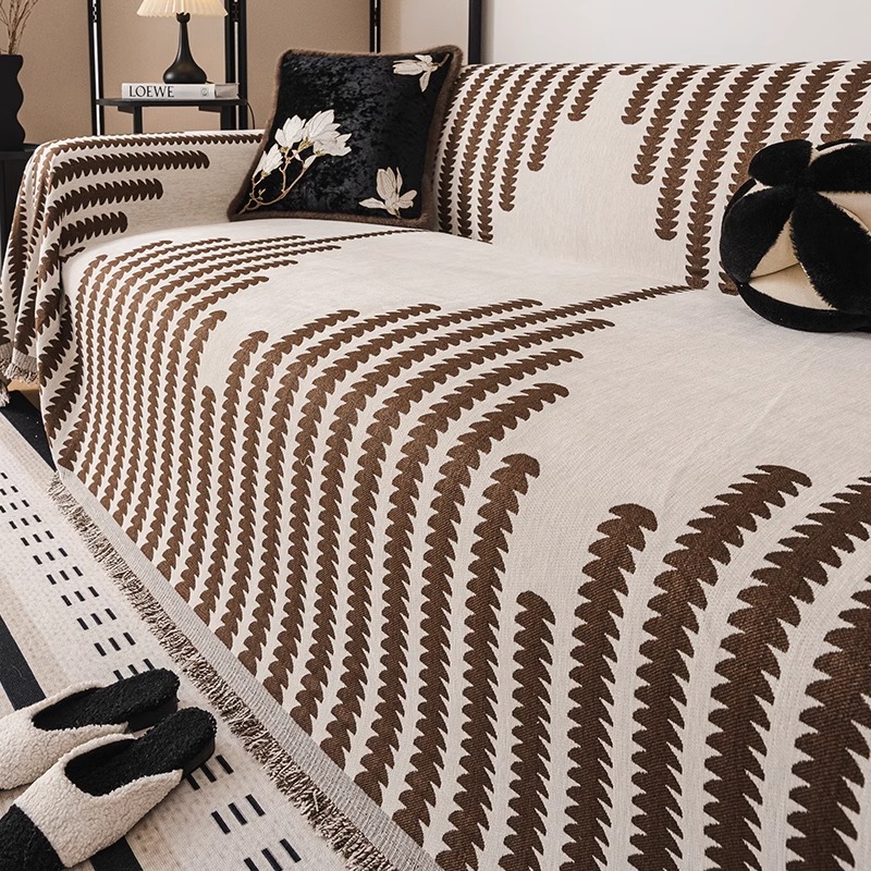 Toalla de tela de sofá universal Four Seasons 2025 nuevo cojín de funda universal de una pieza con todo incluido, cojín antideslizante de fila recta