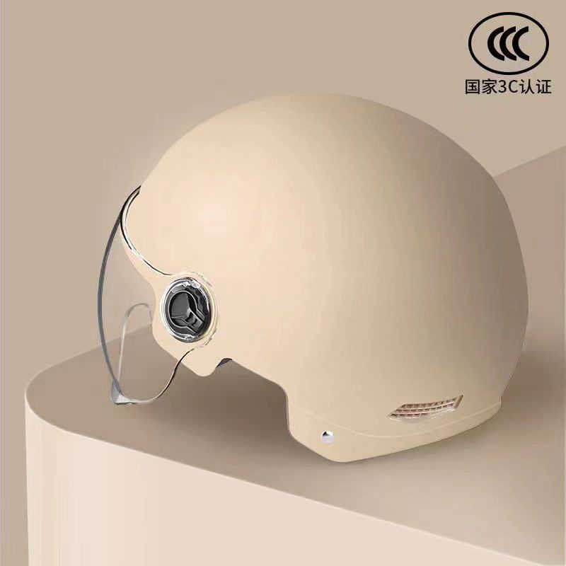 New helmet, 3C certified, comfortable and sun-protective for men and women, suitable for summer cycling, and safe for electric motorcycles, a four-season half helmet