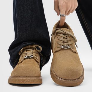 2025 Summer Popular Men's Big-Toe Shoes, Trendy Workwear Derby Shoes, Casual Leather Shoes, Thick-Soled Low-Cut Rhubarb Boots for Men