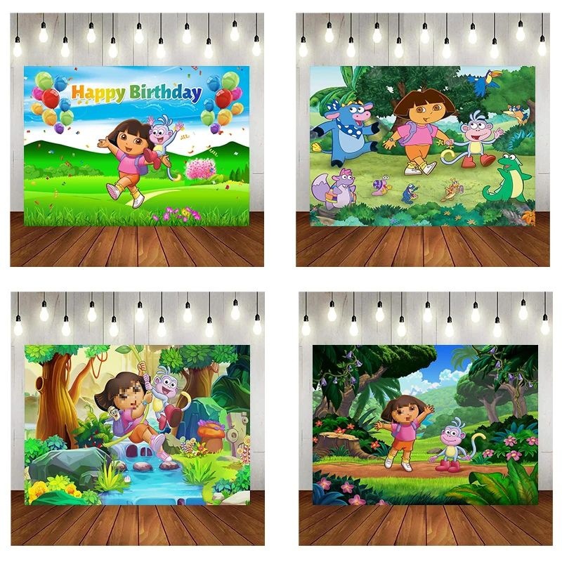 PatyBar Dora Adventure Photography Backdrop Kids 1st Birthda