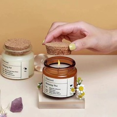 100ミリリットル木栓缶茶色ガラス缶自家制大豆キャンドルカップガラスアロマカップアマゾンキャンドル台