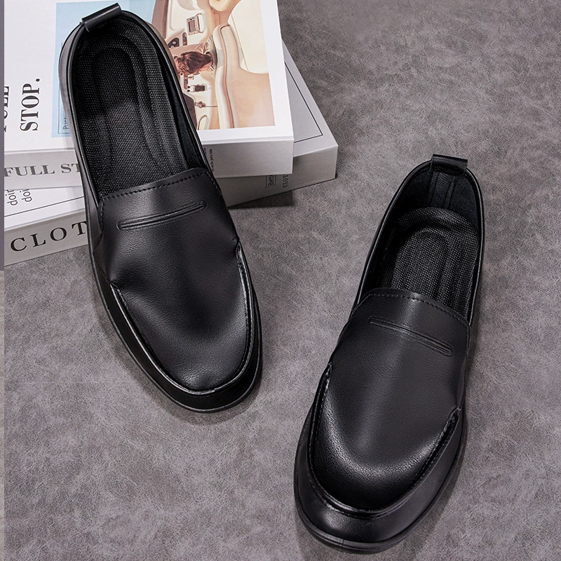 Мужские повседневные туфли 2025: удобные кожаные лоферы для вождения, мягкие, простые, универсальные, без застежек