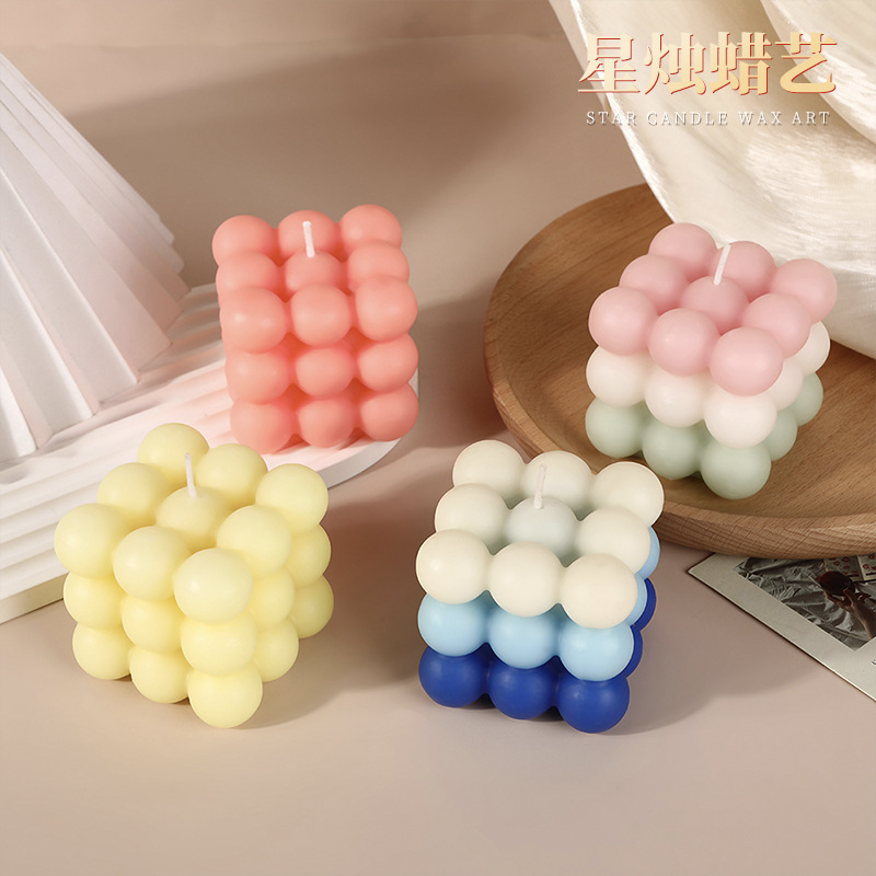 Modelado creativo colorido cubo de cigarrillos de incienso para el hogar dormitorio atmósfera sensación de fragancia adornos de cumpleaños regalos de mano brillante