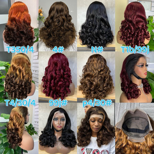 13X4 Bouncy Front Lace Human Long Curly Wig Influencer Style Can Be Straight or Wavy Fluffy Wig