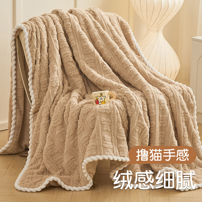 Mantras de lana de coral siesta mantas de oficina para cama sábanas de invierno gruesas de leche de franela mantas pequeñas