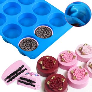Oreo Biscuit Chocolate Silicone Mold 12-Hole Cylindrical Chocolate Covering Mold Silicone Baking Mold