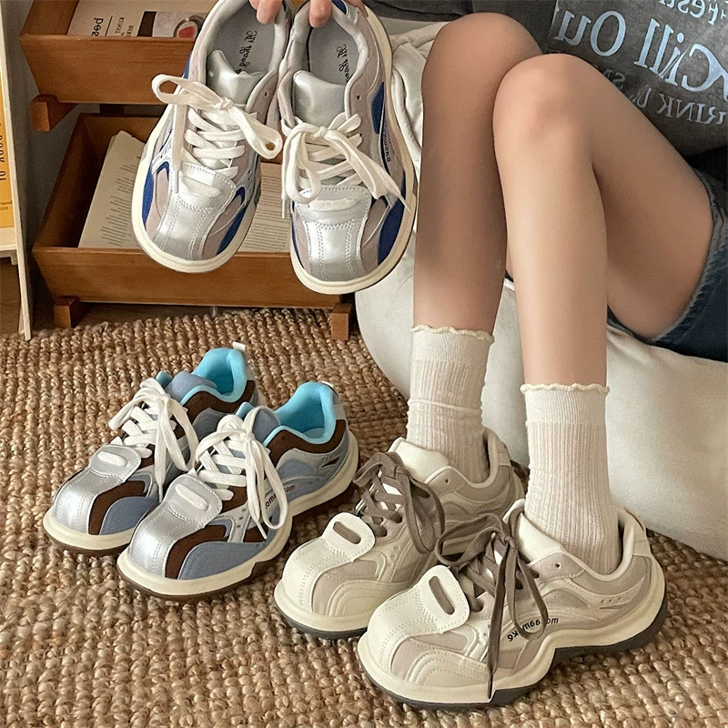 Ретро парижские туфли с толстым подошвой