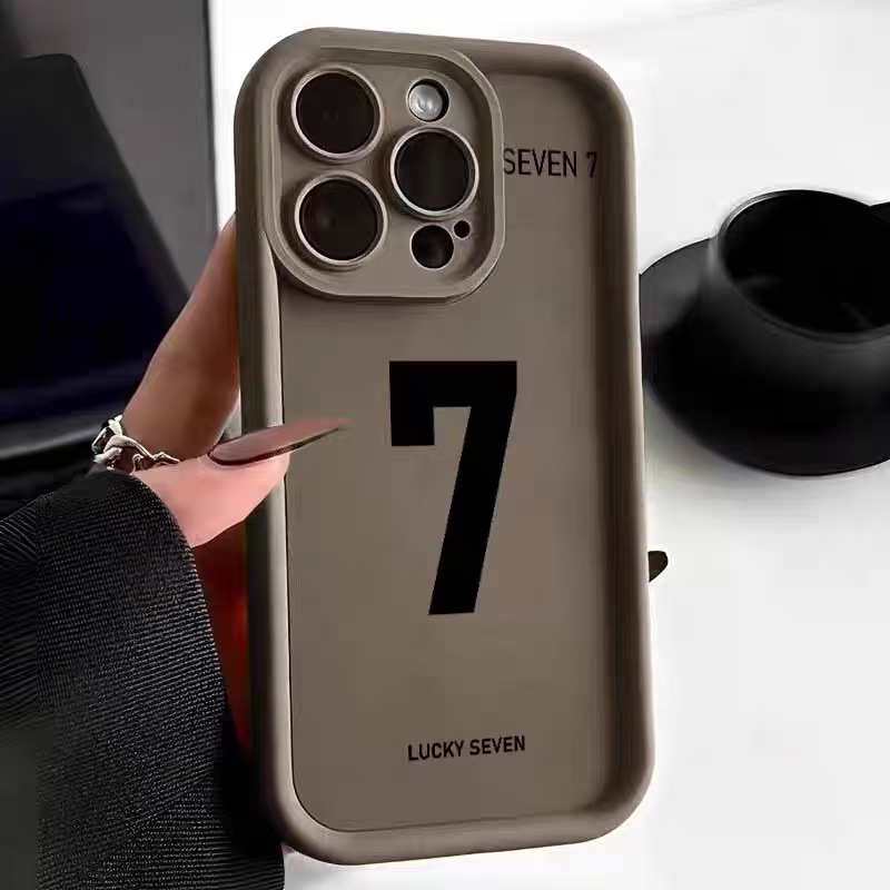 Lucky 7 para Apple 16promax funda para teléfono móvil iPhone15plus europeo y americano 13 suave 12 nicho 14/8p