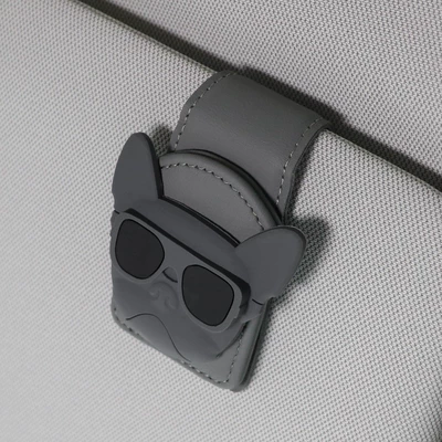 Car Panda Glasses Clip Car Glasses Clip/Bill Clip - gray-sunglasses-dog-gray-u-shaped-glasses-clip