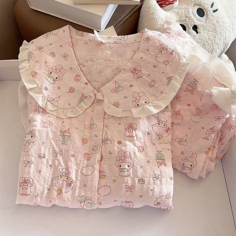 New Spring and Autumn Women's Pajamas, Cloud Cotton Doll Collar Cardigan, Long Sleeve and Pants, Casual Home Wear Set New Spring and Autumn Women's Pajamas, Cloud Cotton Doll Collar Cardigan, Long Sleeve and Pants, Casual Home Wear Set