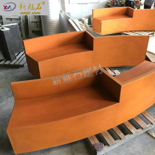 Music Restaurant Internet Celebrity American Double Sofa Booth Elegant Special-Shaped Cement Stool Uhpc Manufacturer Customization
