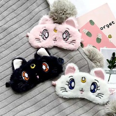 Sailor Moon cartoon cat light-blocking eye mask sleep breathable plush ice compress hot compress breathable dual-use eye mask