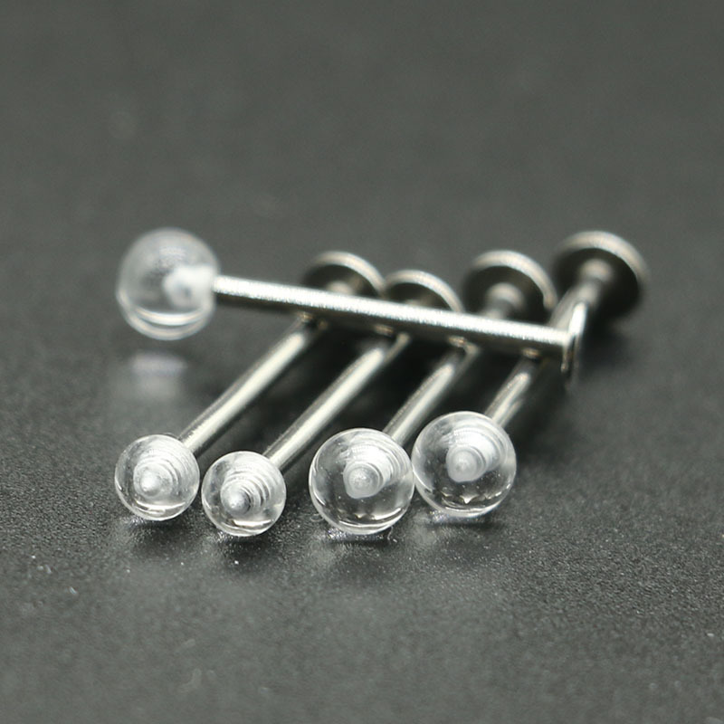 Titanium steel lippenpiercing met onzichtbare parel_voghion.com