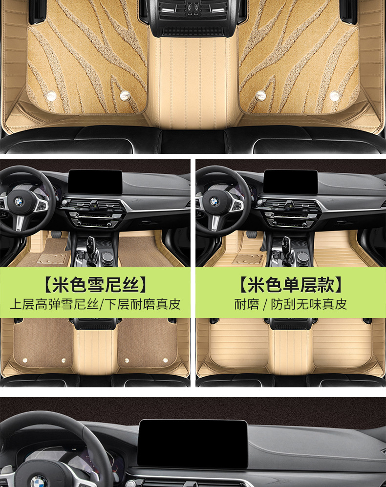 Manufacturer's Genuine Leather High-End Car Model Starry Sky Carpet Floor Mats, Special Car-Specific Full Surround Car Floor Mats, Complete Set with No Odor