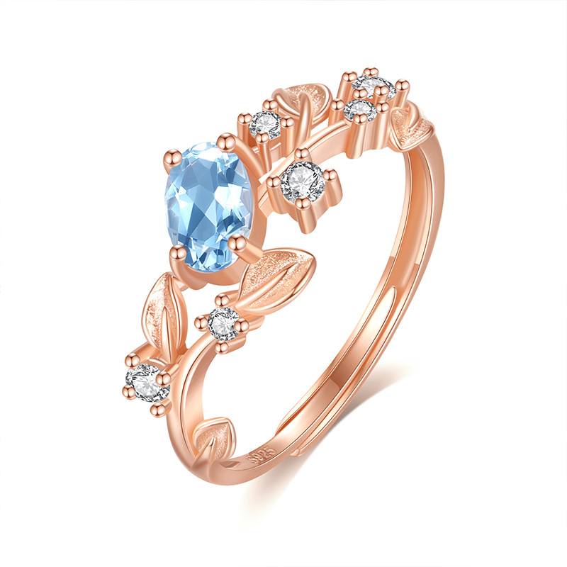 Anillo con incrustaciones de mástil natural de lujo ligero japonés femenino s925 anillo ajustable de viento de plata de ley pequeño libro rojo caliente