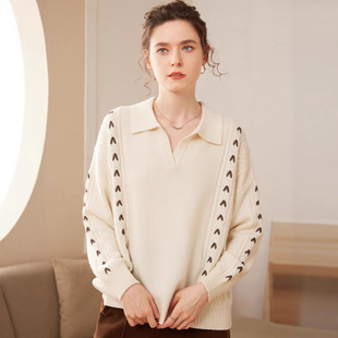 Autumn and Winter New Women's Cashmere Knitted Bottoming Shirt Long-Sleeved Loose Inner Fashion Versatile Soft Warm Sweater