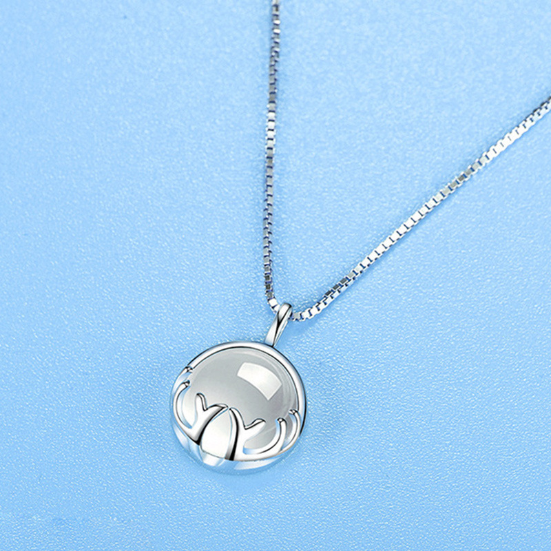 Simple Style Antlers Copper Necklace Transparent Artificial Gemstones Copper Necklaces