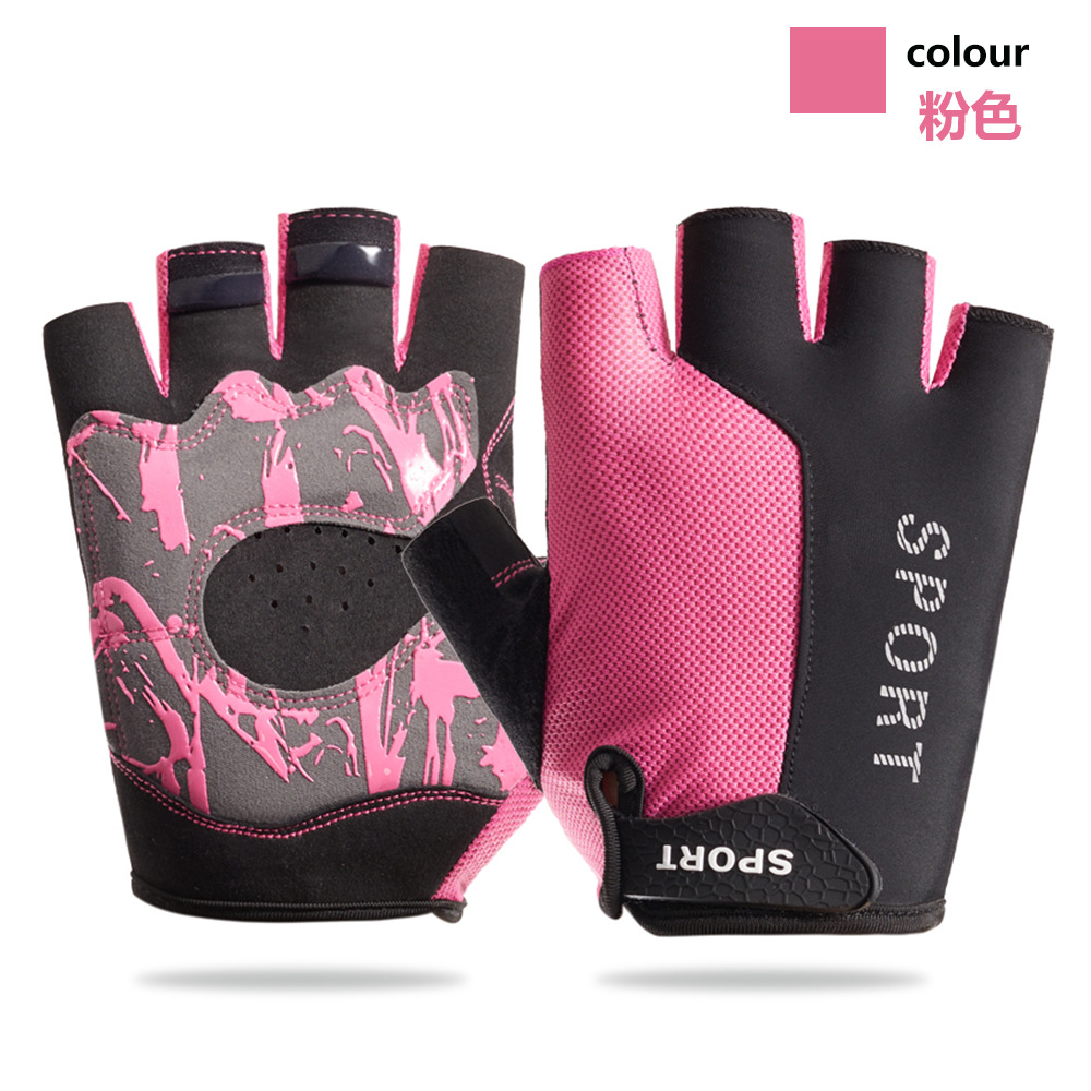 Deportes medio dedo guantes hombres y mujeres al aire libre equitación fitness transpirable alta absorción de choque elástico antideslizante al aire libre dedo abierto montañismo medio