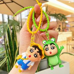 漫画クレヨンしんちゃんキーホルダー電気メッキ人形ペンダントカップルスクールバッグペンダントキーホルダーウェディングマシン小さなギフト