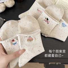 ボンレスショートチューブ刺繍リボンソックス女性のための春と夏の通気性のあるバレエスタイルの女性の靴下インカレッジスタイルの靴下
