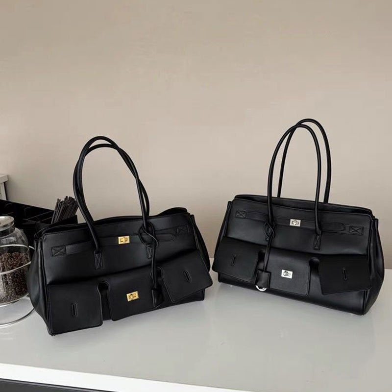 25 New Rodeo Lock Wing Bag Large Capacity Unisex Motorcycle Tote Bag Women's Genuine Leather Shoulder Kelly Bag