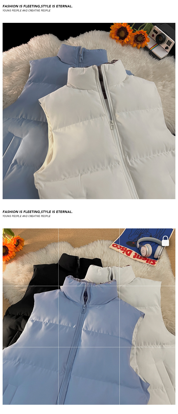 Plaid Patchwork Down Cotton Men’s Casual Thickened Warm Vest_voghion.com