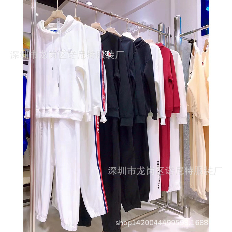 Champion counter sportswear suit women's autumn Korean style loose slimming fried street casual sweater two-piece running suit