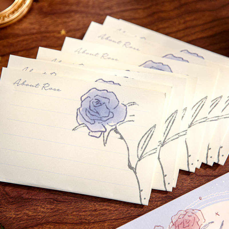 Mr. Paper Wish Rose Letter Collection Rose Confesión Poema Gao Yan Value Letter Sello de papel Material de membrete