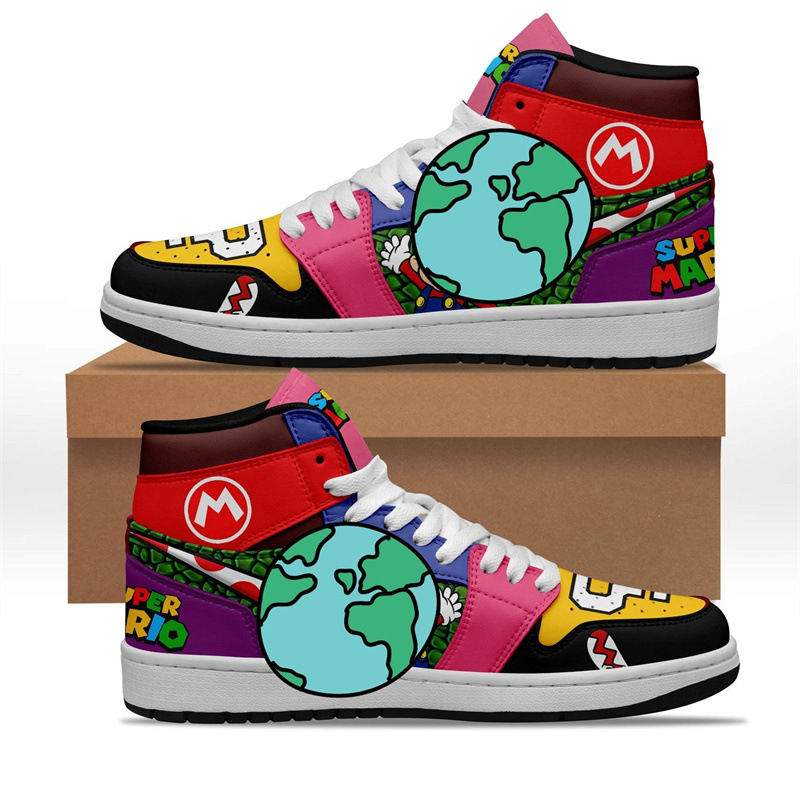 Pu High-Top Shoes Men's 3D Digital Printing Anime Printed Basketball Shoes Casual Single Shoes Women's Cross-Border Dropshipping Pu High-Top Shoes Men's 3D Digital Printing Anime Printed Basketball Shoes Casual Single Shoes Women's Cross-Border Dropshipping