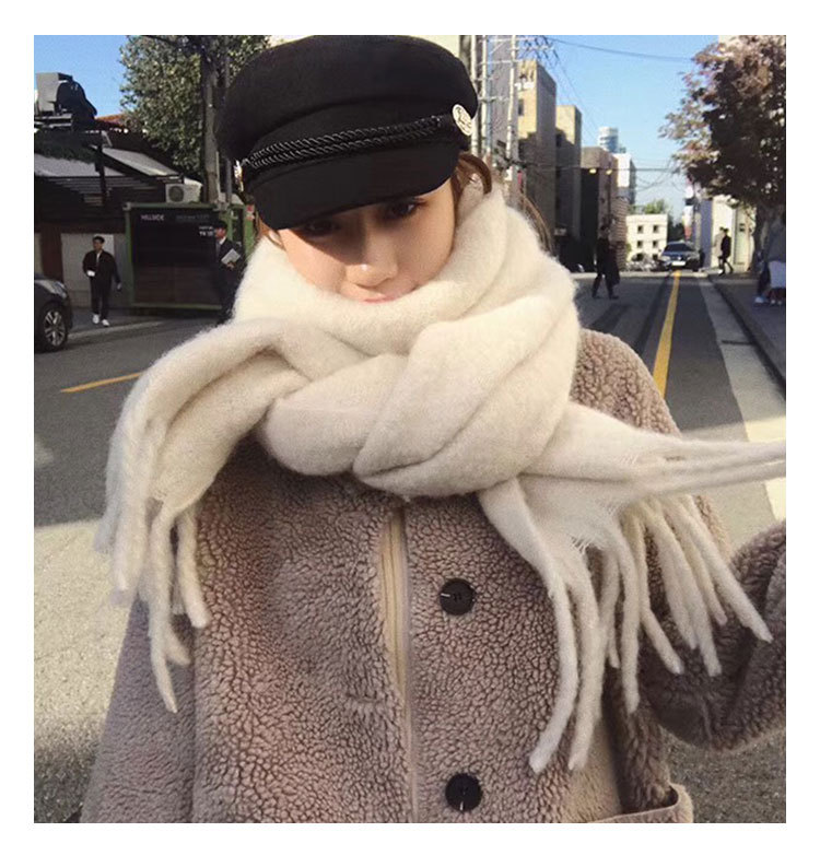 Women's Fashion Solid Color Polyester Tassel Winter Scarves display picture 20