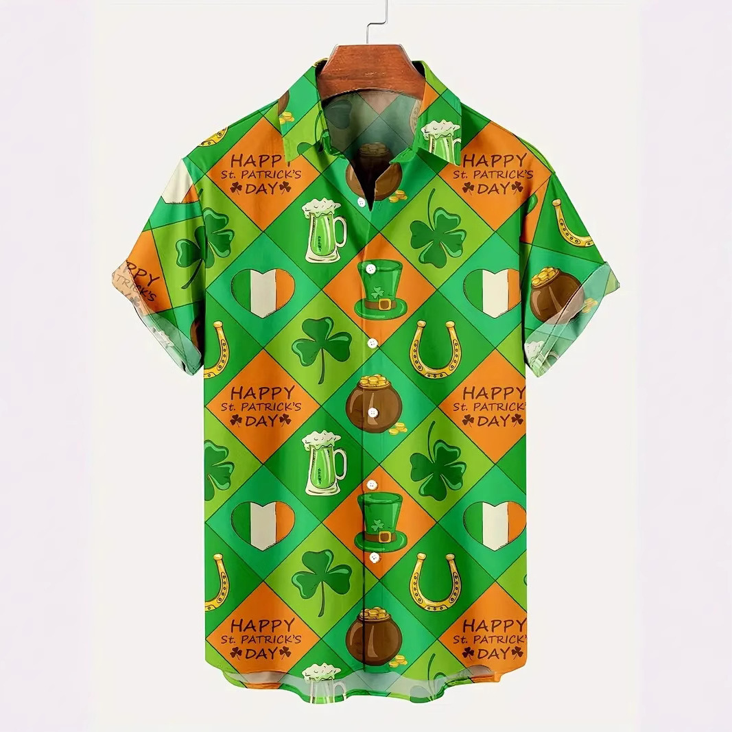 Camisa de manga corta tridimensional de alta calidad transfronteriza 2024 verano casual tendencia de moda de todo fósforo MB1