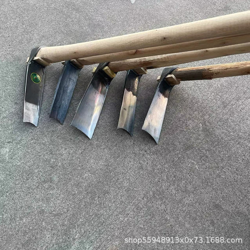 手工锻打锄头 木柄条锄 种花菜锄头 铁匠农具 挖笋锄头包邮锄头