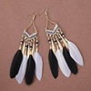 Long earrings with tassels, ethnic ear clips suitable for photo sessions, boho style, ethnic style, internet celebrity