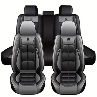 Seat cushion, seat cover: Leather Seat Cushion Cover, Universal for - gray-five-seats-in-front-and-rear-rows
