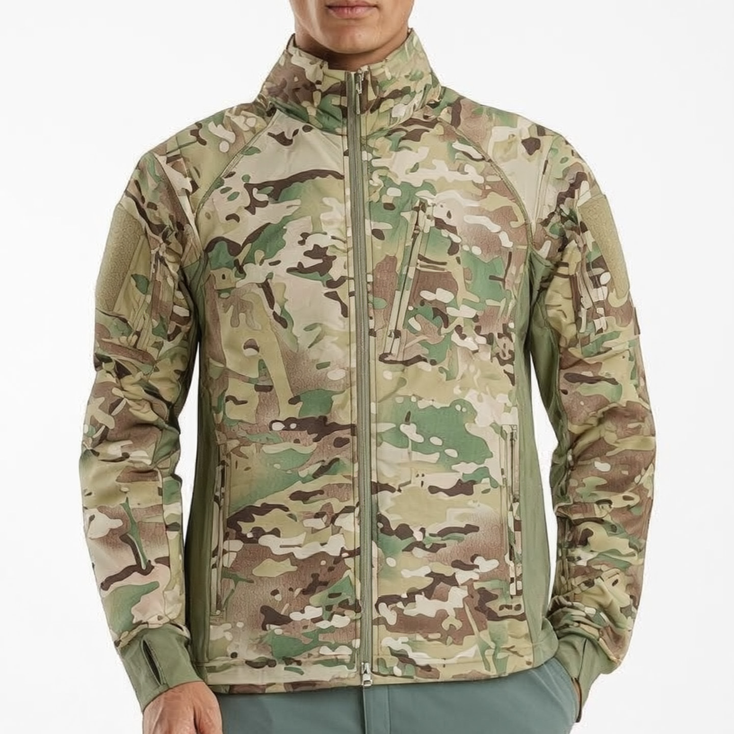 Yinran Autumn and Winter Outdoor Camouflage Jacket CP Fleece-Lined Lightweight Coat for Hiking and Cycling, Warm and Comfortable Jacket, Cotton Coat