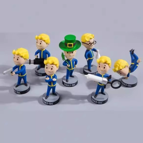 Ручная работа Fallout 7 радиационная детская фигурка, 1‑е поколение, 2‑е поколение, 4‑е поколение, кукла VaultBoy в стиле аниме/мультфильма, декор