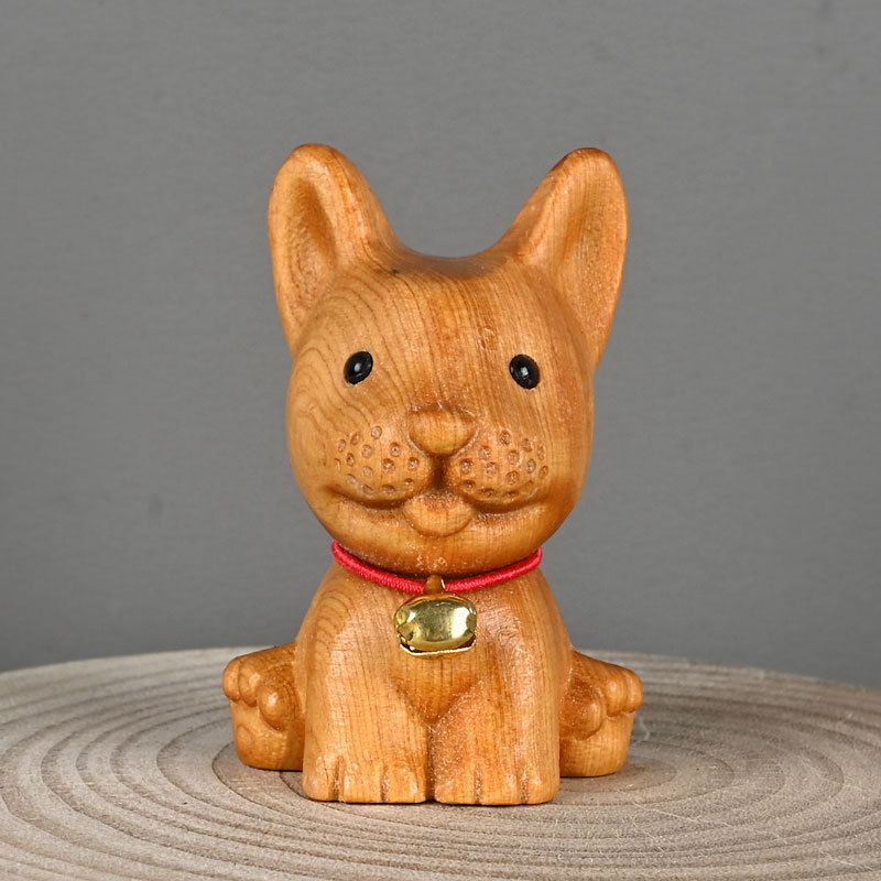 崖柏木雕十二生肖手把件牛兔蛇马虎鸡狗猴木质手办桌面创意摆件|undefined