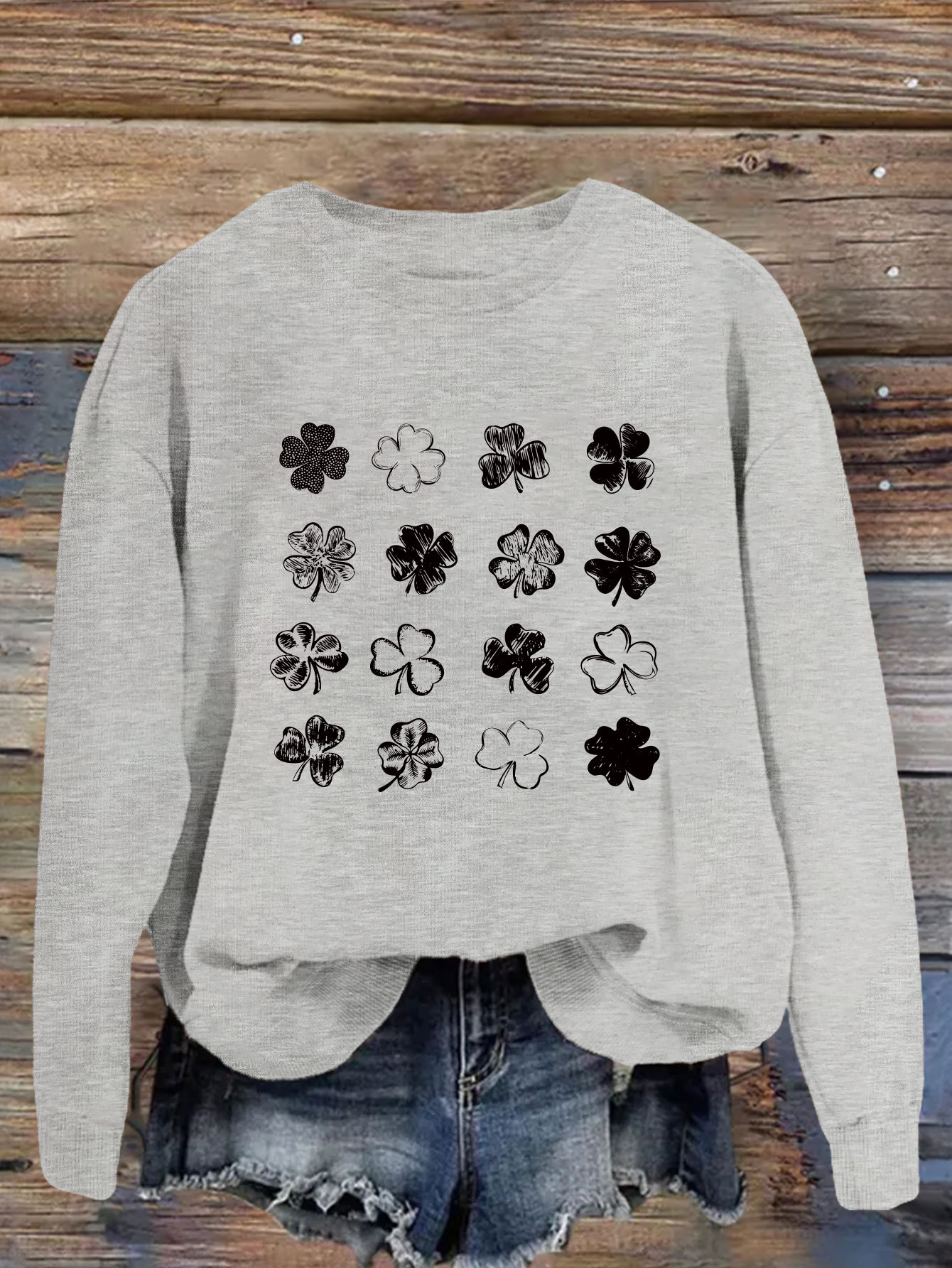 Women's Hoodies Long Sleeve Casual Streetwear Shamrock display picture 29