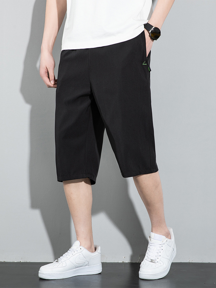 Pantalones Cortos de Tres Cuartos para Hombre 七分 Poliéster y Elastano Transpirable, Delgado