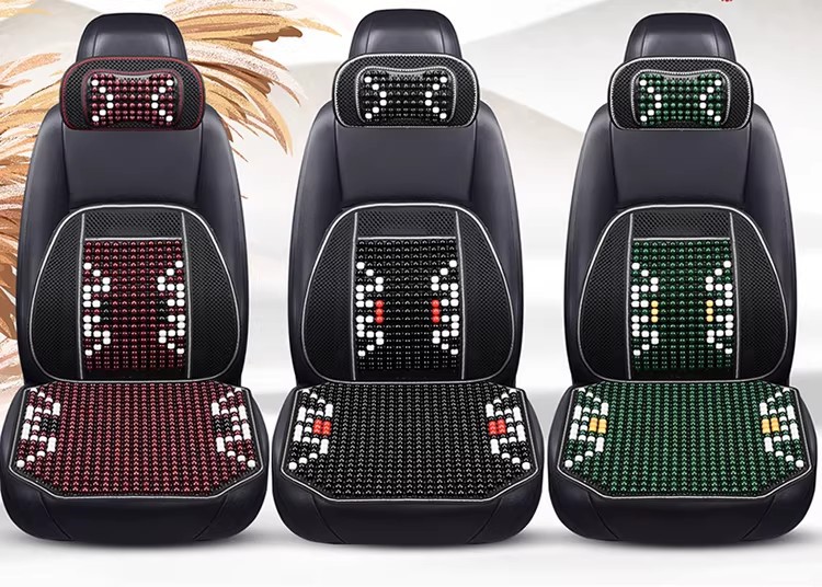 Car Seat Cushion Summer Cooling Wood Bead Ventilated Ice Silk Universal