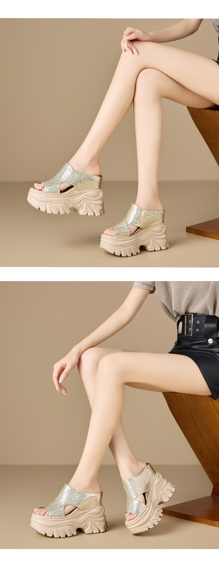 Sandal cao gót nữ hở mũi đế dày gót 12 cm — màu đen chi tiết 5