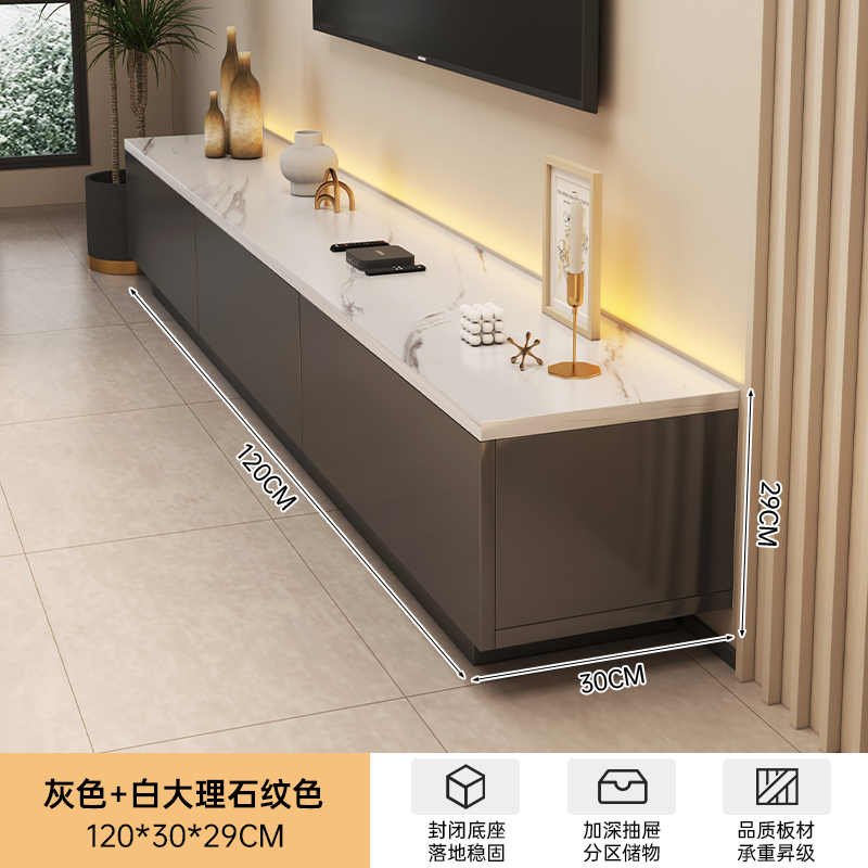 Gabinete de televisión sala de estar hogar moderno y simple tipo de casa pequeña aterrizaje 2025 nuevo almacenamiento de almacenamiento en un gabinete de televisión