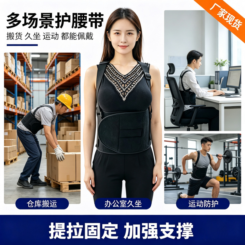 透气干活腰托工作护腰带钢板支撑户外专用运动居家康复护具批发