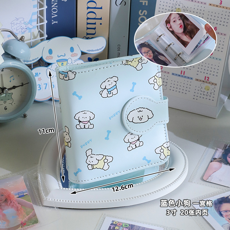 Bonito álbum de tarjetas de Gong Ge de alto valor de cara pu álbum de fotos de hoja de pulgada de botón magnético de chicas de 3 pulgadas de almacenamiento de tarjetas